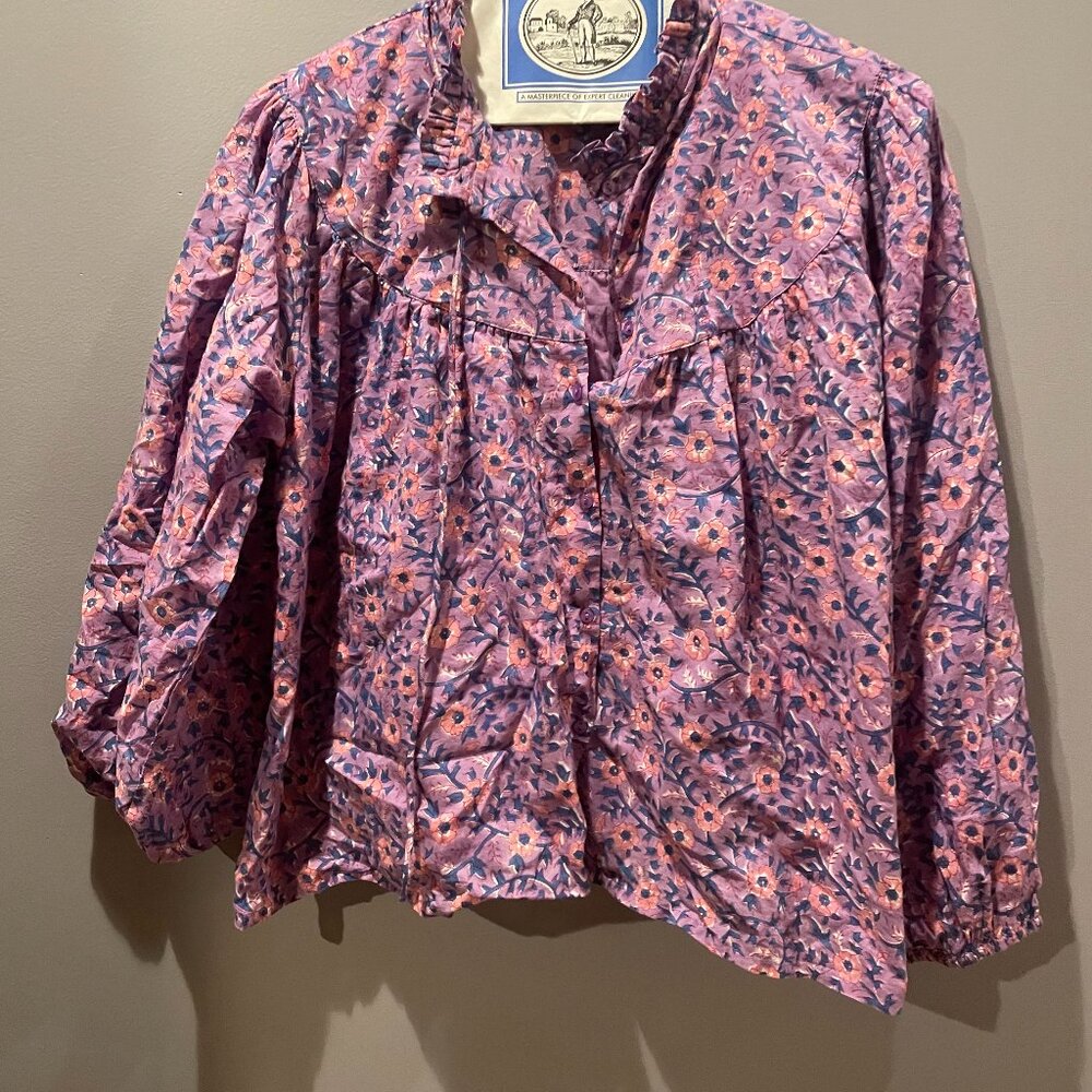 Emerson Fry India Collection Purple Pink Bardot Top, S